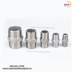 Kép nối 2 đầu ren ngoài inox, Nối ren ngoài sus 304