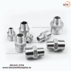 Kép nối 2 đầu ren ngoài inox, Nối ren ngoài sus 304