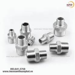 Kép nối 2 đầu ren ngoài inox, Nối ren ngoài sus 304